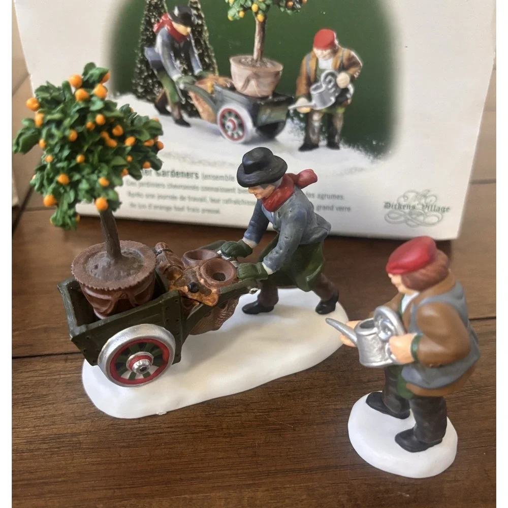 Dept 56 Dickens Village Master Gardeners:Tending The Cold Frame Lot 58458 58416